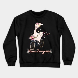 Alpaka Fahrrad Kleine Prinzessin Blumen Süß.png Crewneck Sweatshirt